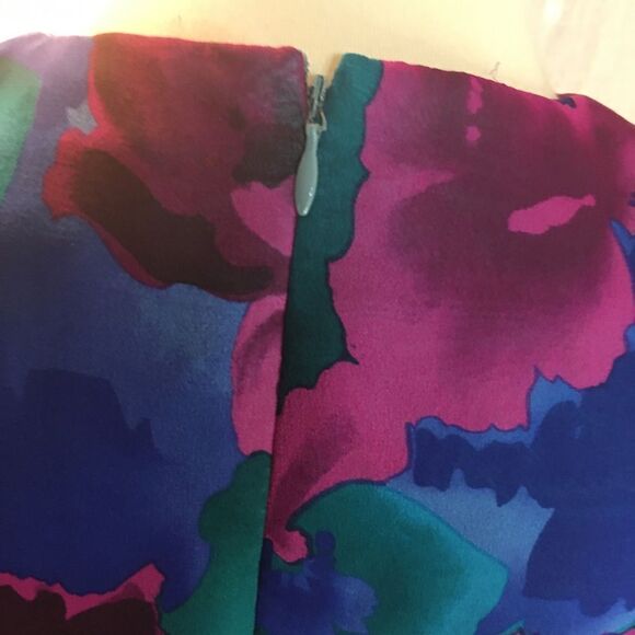 Anne Crimmins VTG Silk Floral Dress Size 4 - Picture 4 of 8